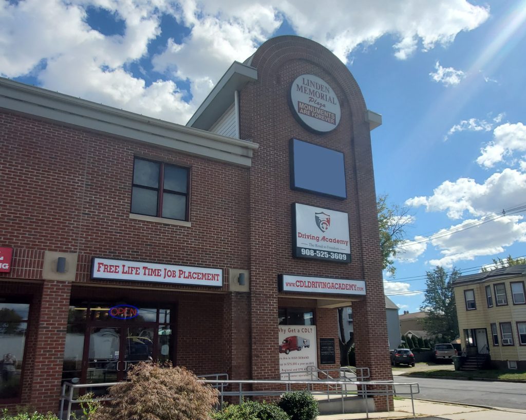 Exterior of Driving Academy's school in Linden, NJ