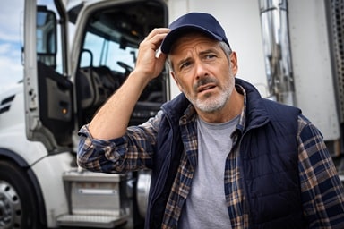 Confused truck driver