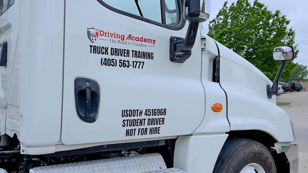 CDL Driving Academy practice truck in Oklahoma City