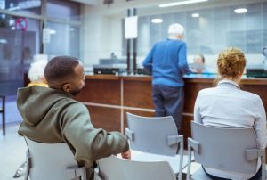 DMV waiting room for CDL permit